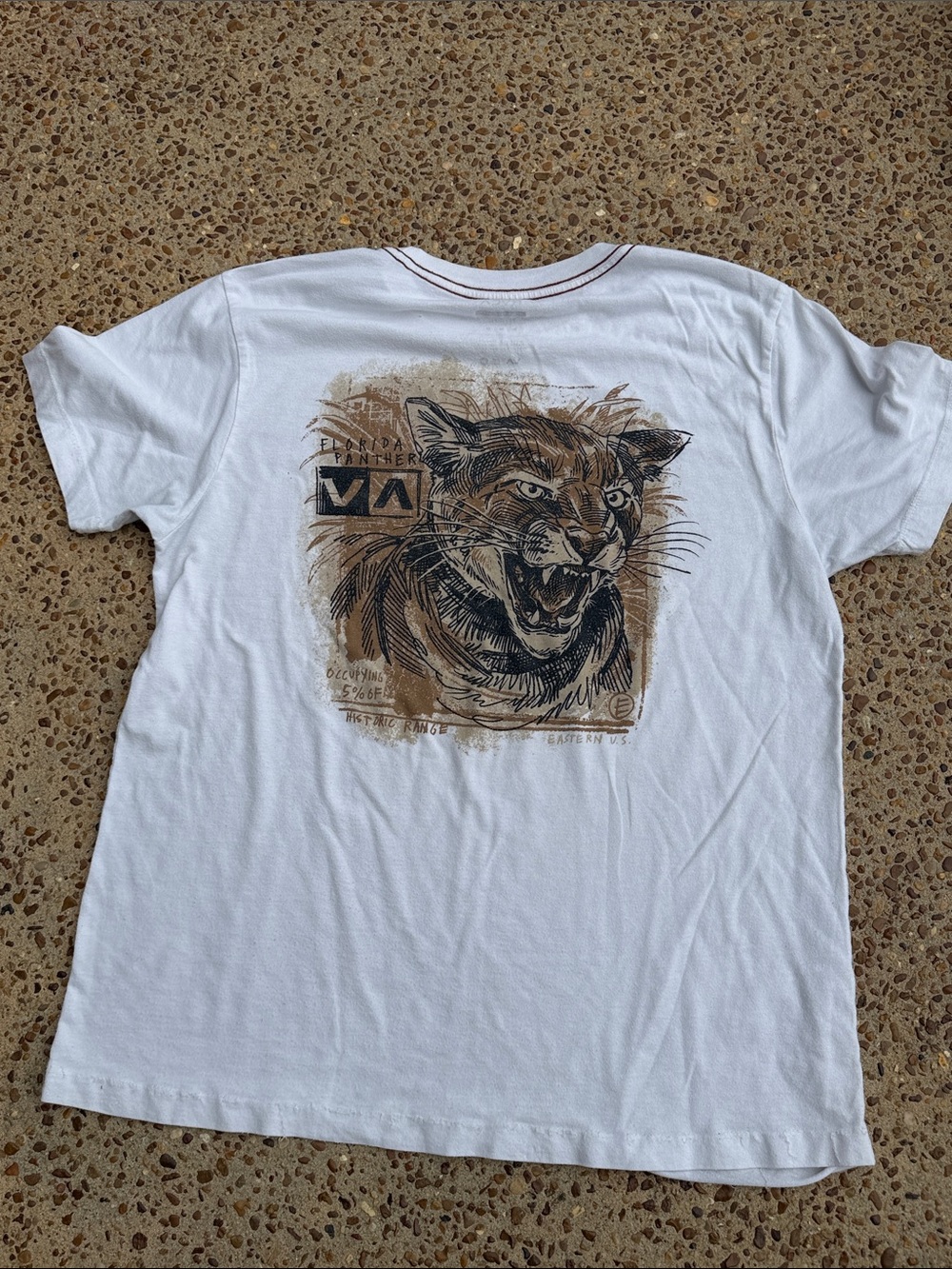 2 RVCA Short Sleeve Tshirts in Charcoal and White ~ Large ~ Florida Panthers - Picture 13 of 16